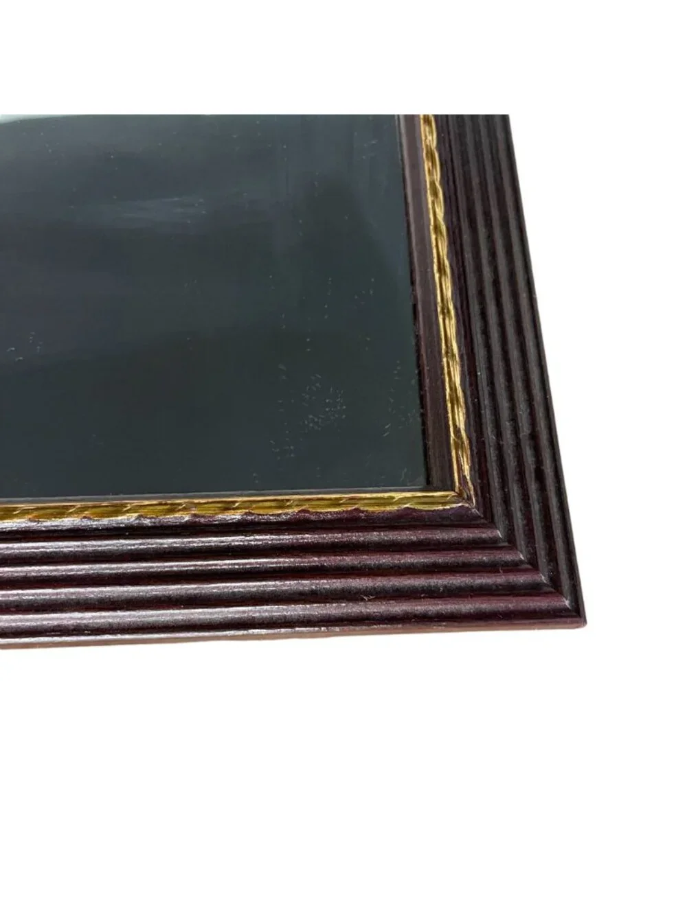 Set Vintage Home Interiors Wood Framed Mirrors with Gold Trim Square 7.5 x 7.5